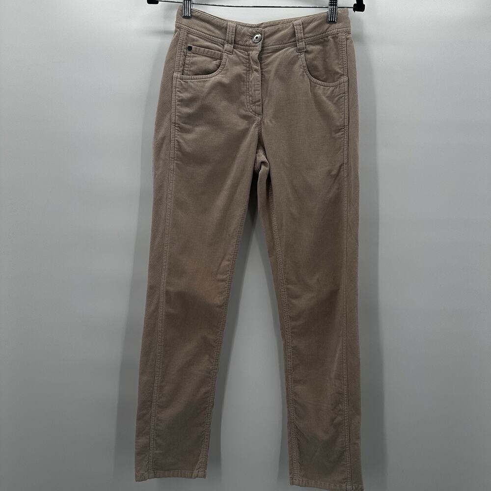 Brunello Cucinelli Corduroy Pants Womens 2 Tan Straight Cotton Cashmere Blend